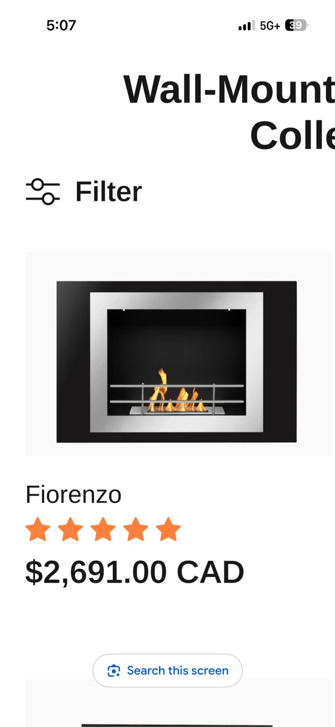 wall-mounted fire place - fiorenzo