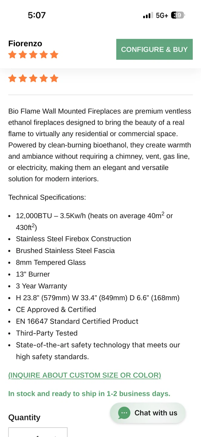 wall-mounted fire place - fiorenzo - photo 2