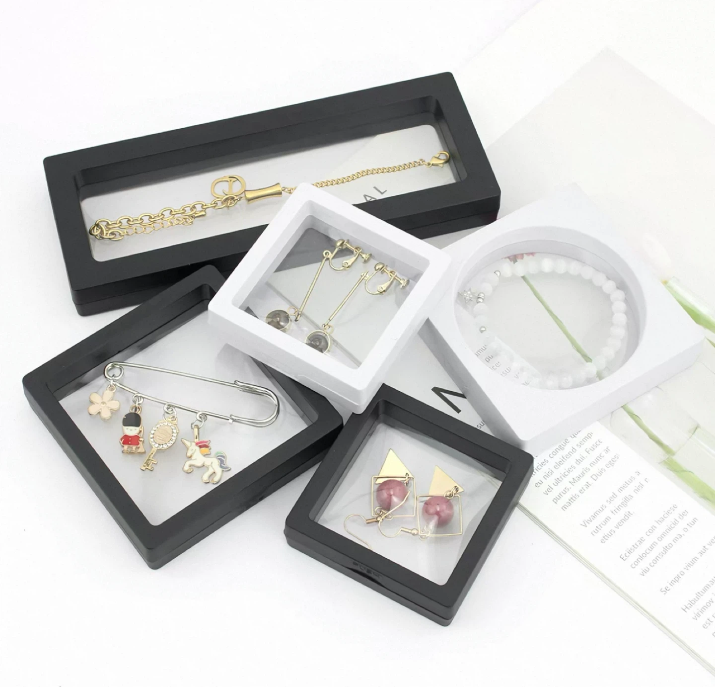 Transparent floating display box, jewelry packaging box - photo 3