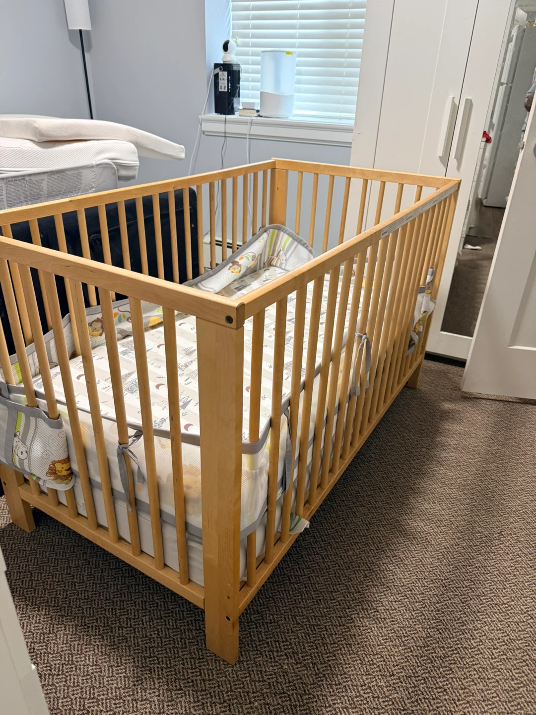 Natural Wood Baby Crib