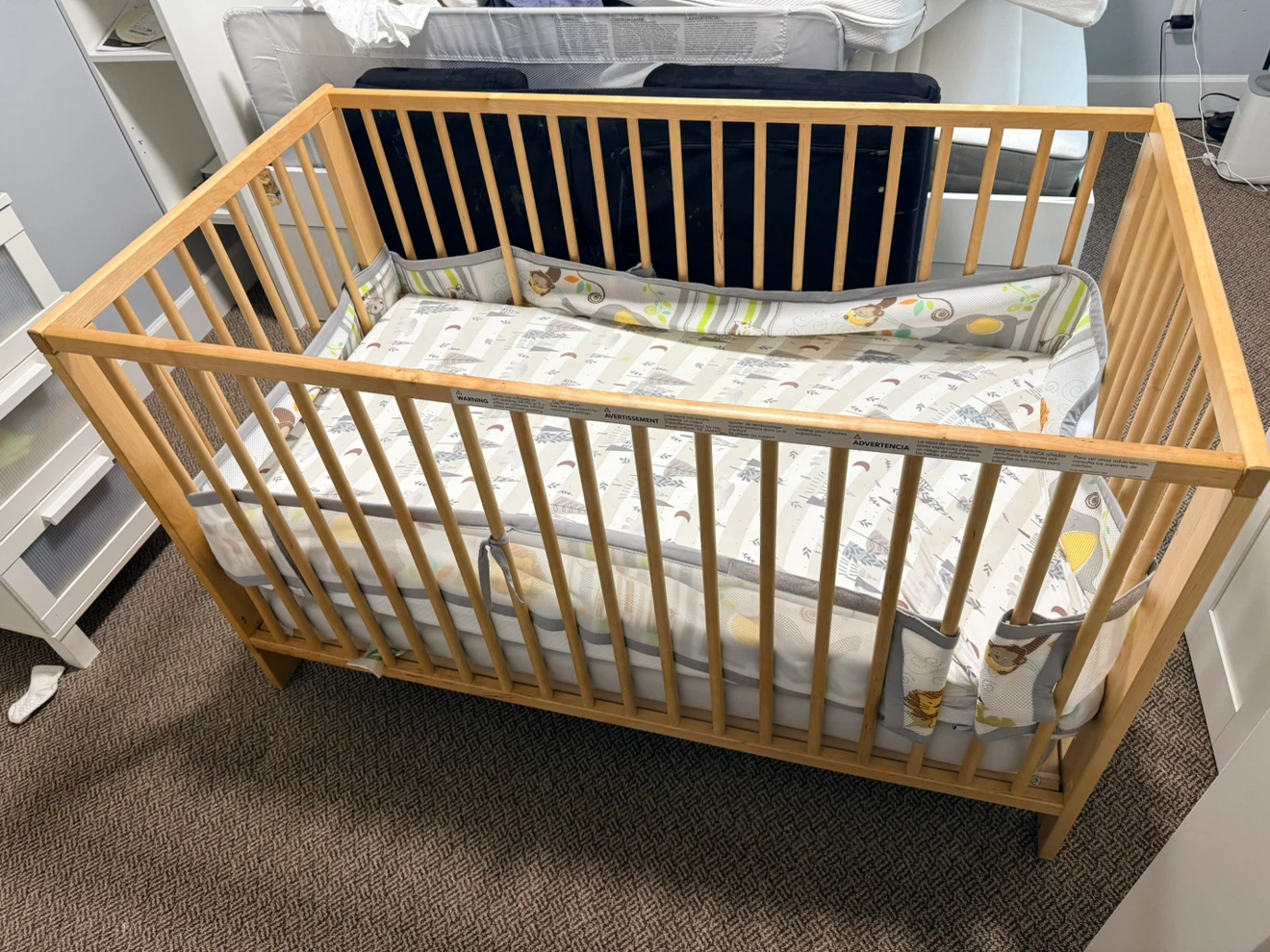 Natural Wood Baby Crib - photo 2