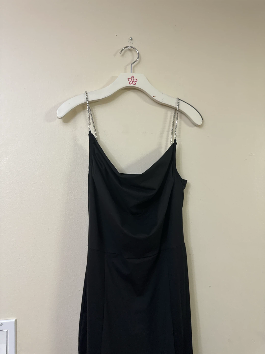Black Maxi Dress with Rhinestone Straps - photo 3