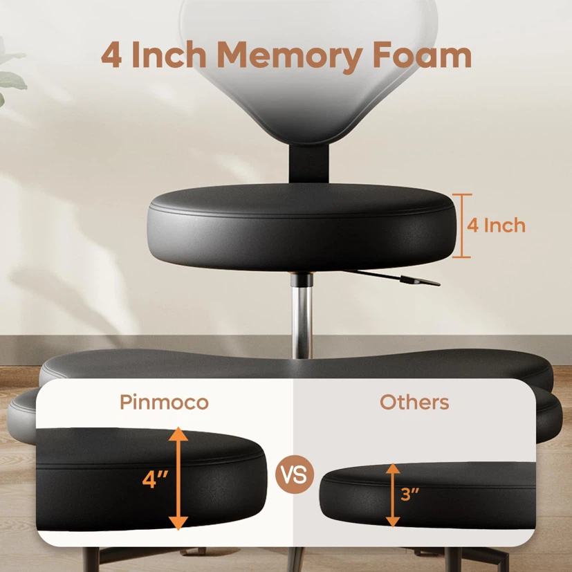 Pinmoco Ergonomic Cross Legged Chair, 360° with Wheels - photo 3