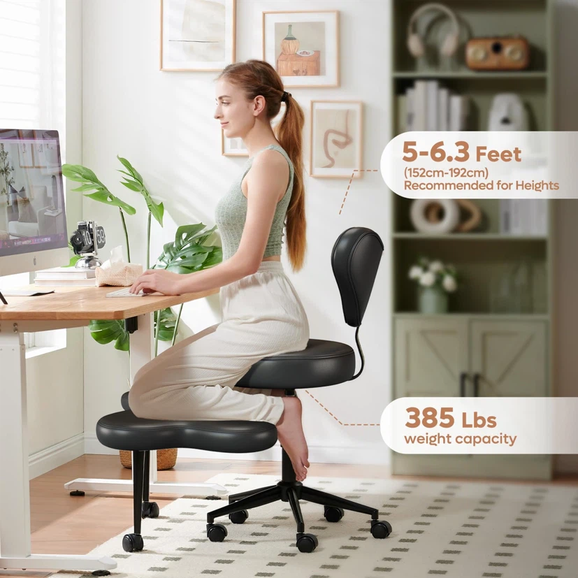 Pinmoco Ergonomic Cross Legged Chair, 360° with Wheels - photo 4