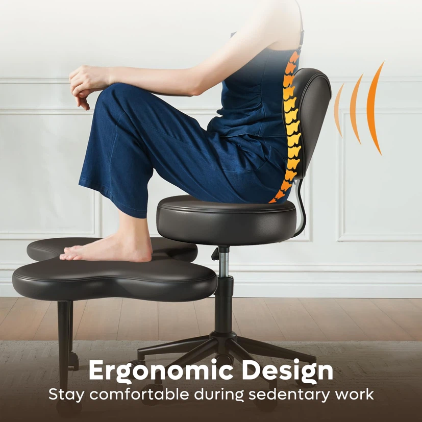 Pinmoco Ergonomic Cross Legged Chair, 360° with Wheels - photo 5