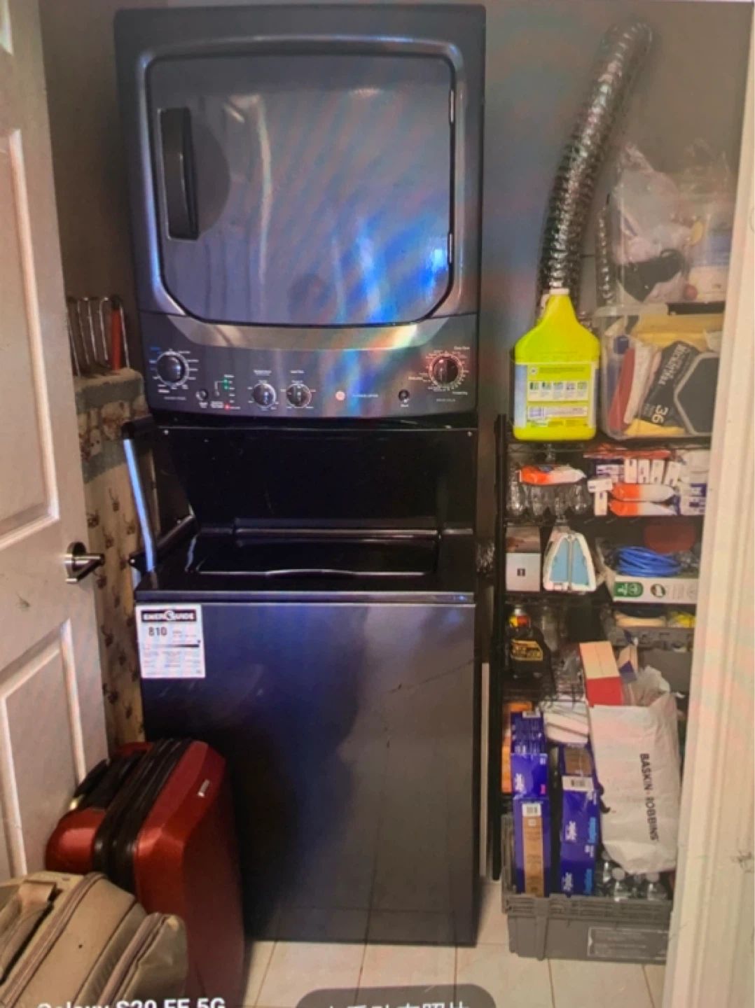 GE Stacked Washer and Dryer Unit
