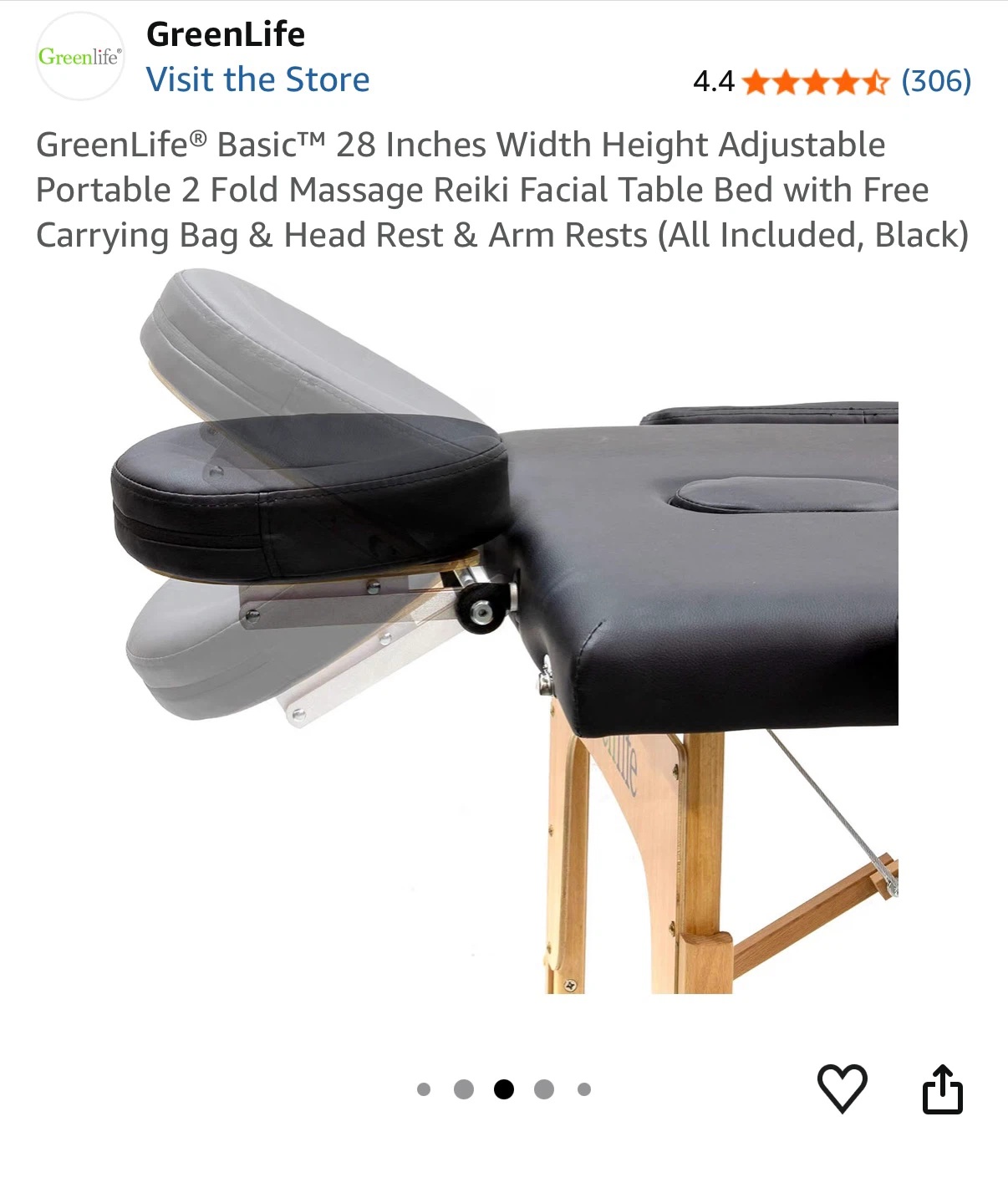 GreenLife Portable 2-Fold Massage Table - Black - photo 5