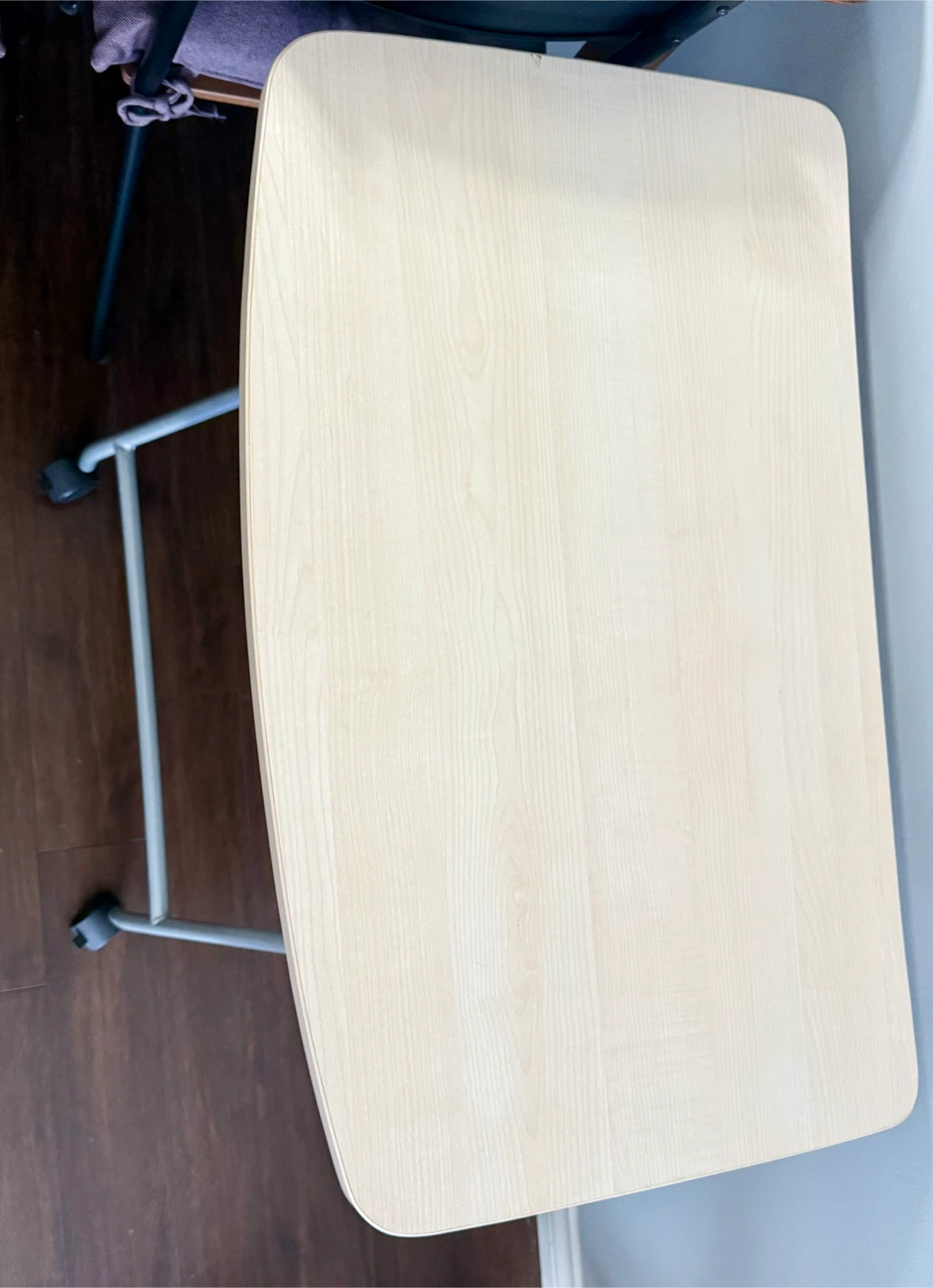 Light Wood Foldable Desk with Casters - photo 2