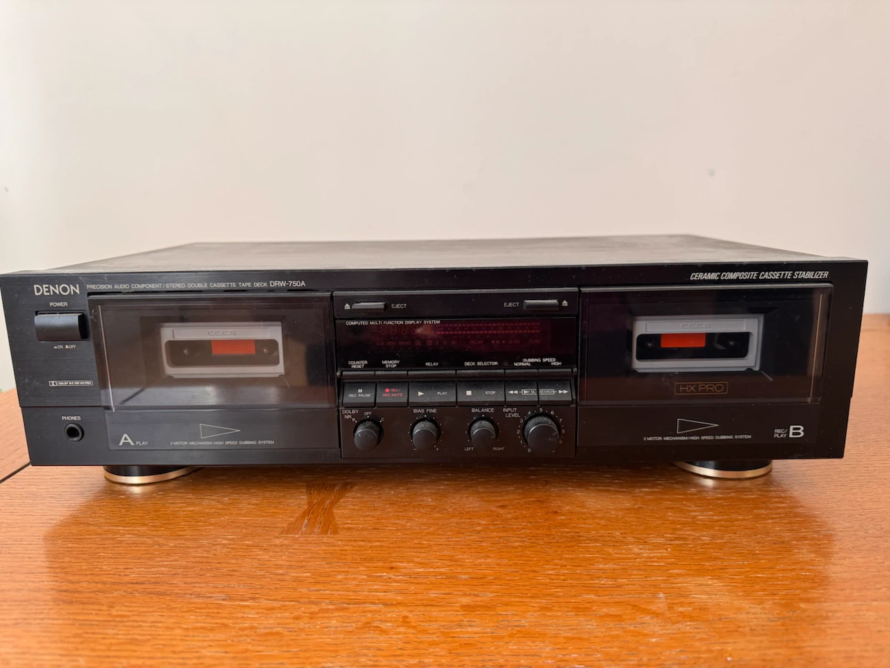 Denon DRW-750A Stereo Double Cassette Tape Deck