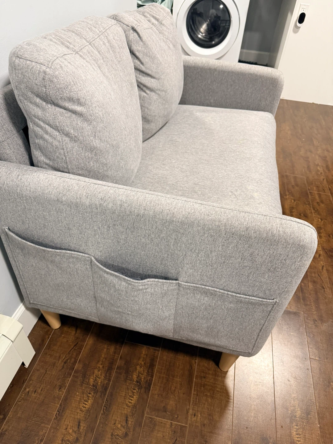Grey Fabric Loveseat - photo 2