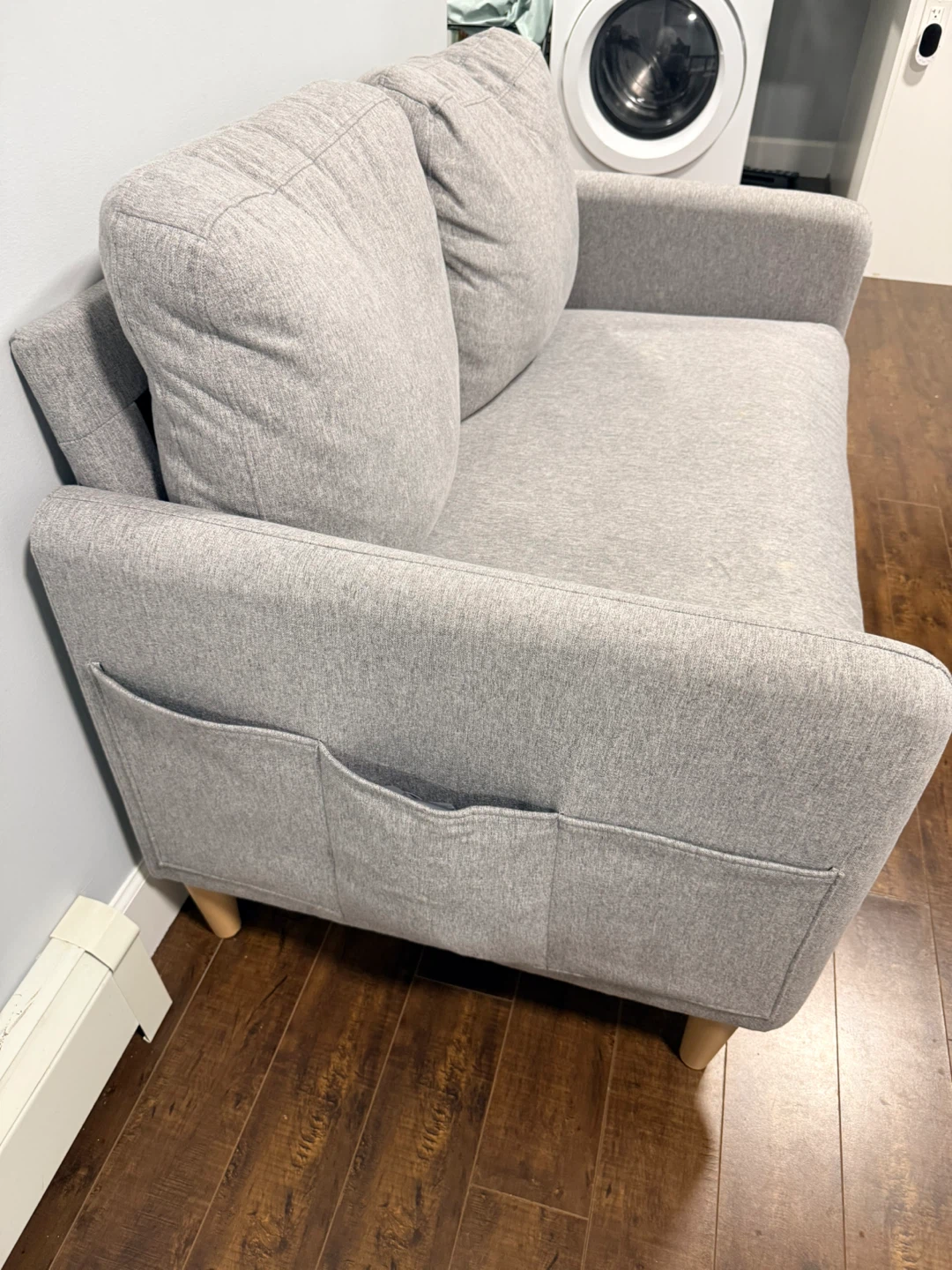 Grey Fabric Loveseat - photo 3