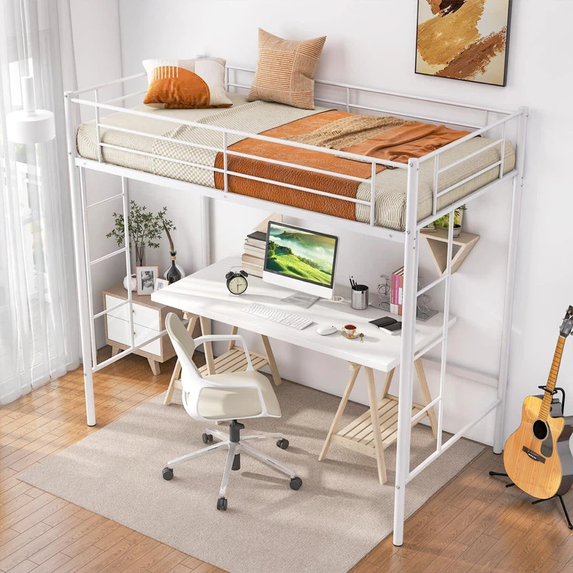 KOMFOTT Twin Size Metal Loft Bed with Both Side Ladders - photo 2