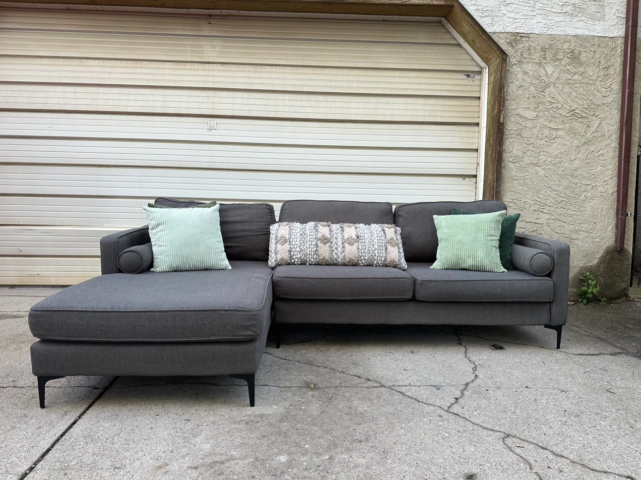 Royal Furniture Modern Sectional w/ Chaise Dark Grey - photo 3