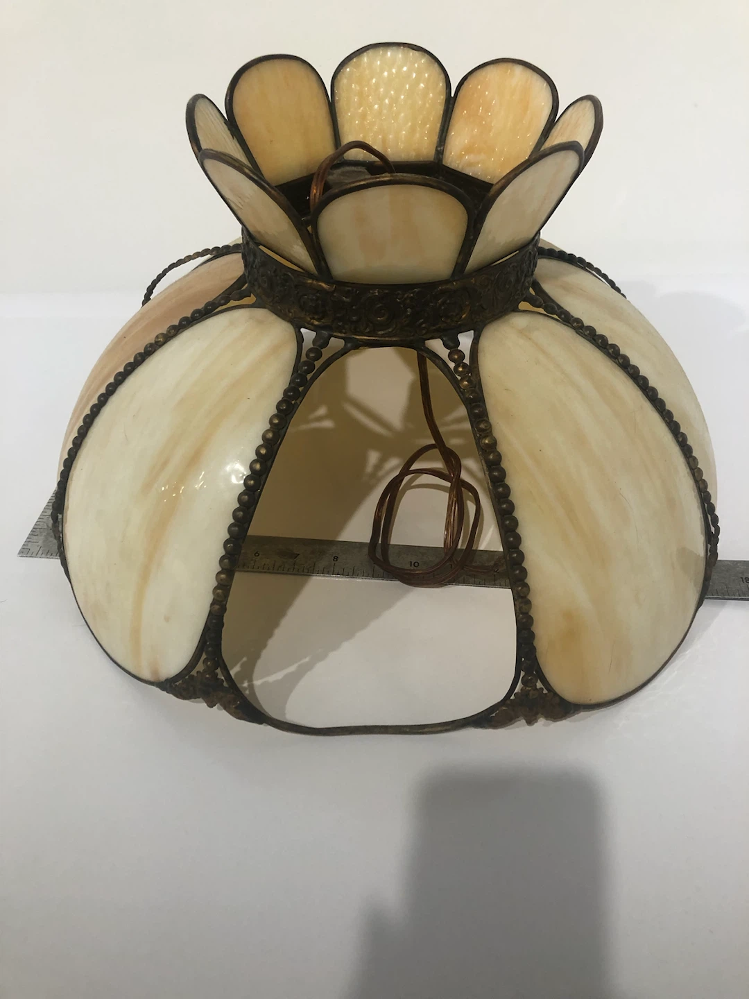 Damaged Stained Glass Ceiling Lamp Shade - photo 2