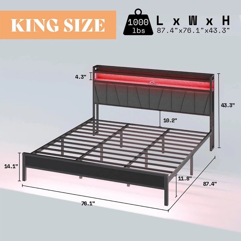 Montague King Bed Frame LED - photo 2