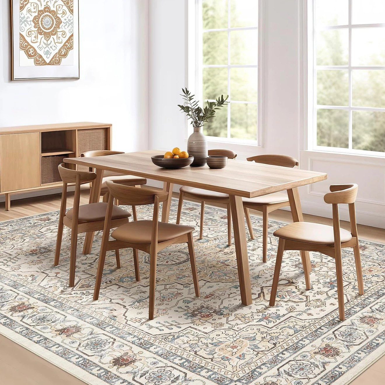 Vintage-style Faux Wool Area Rug - photo 5