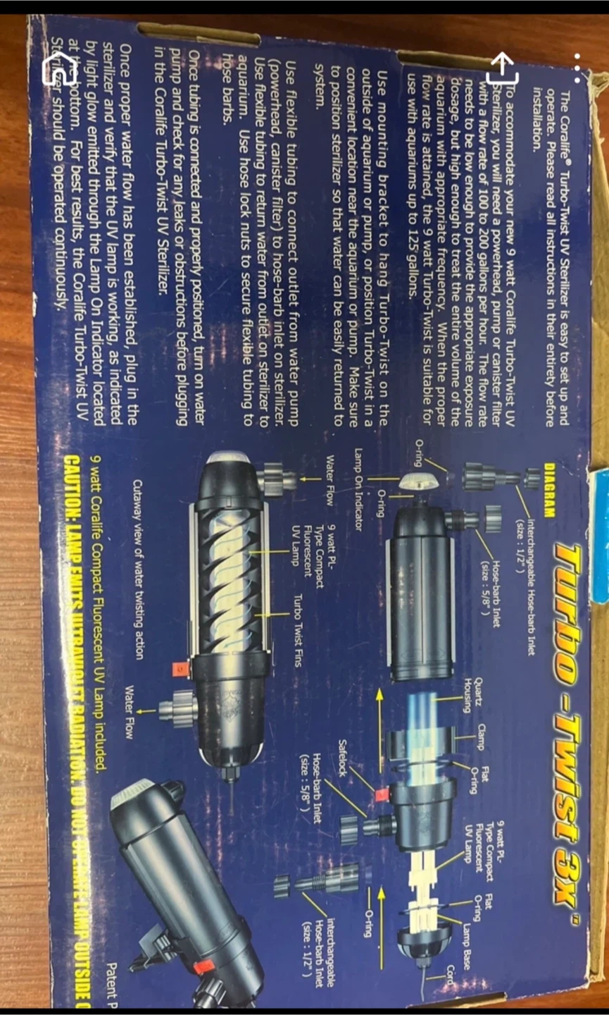 Coralife Turbo-Twist 3x 9 Watt UV Sterilizer - photo 4