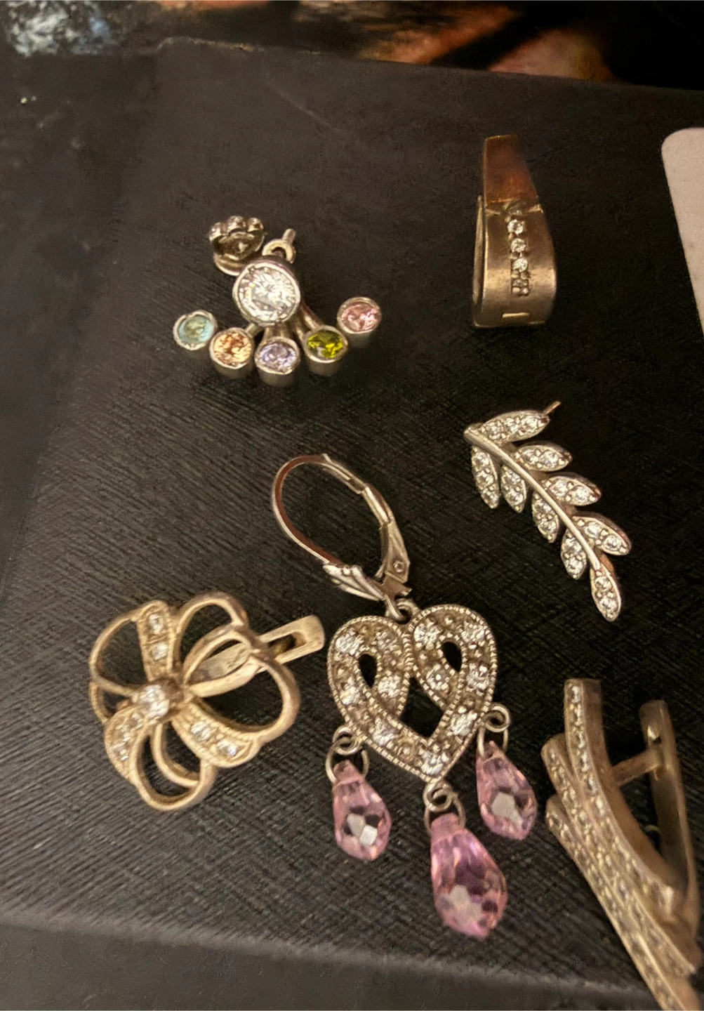 Assorted one piece Earrings sell as a lot Sterling silver 925
