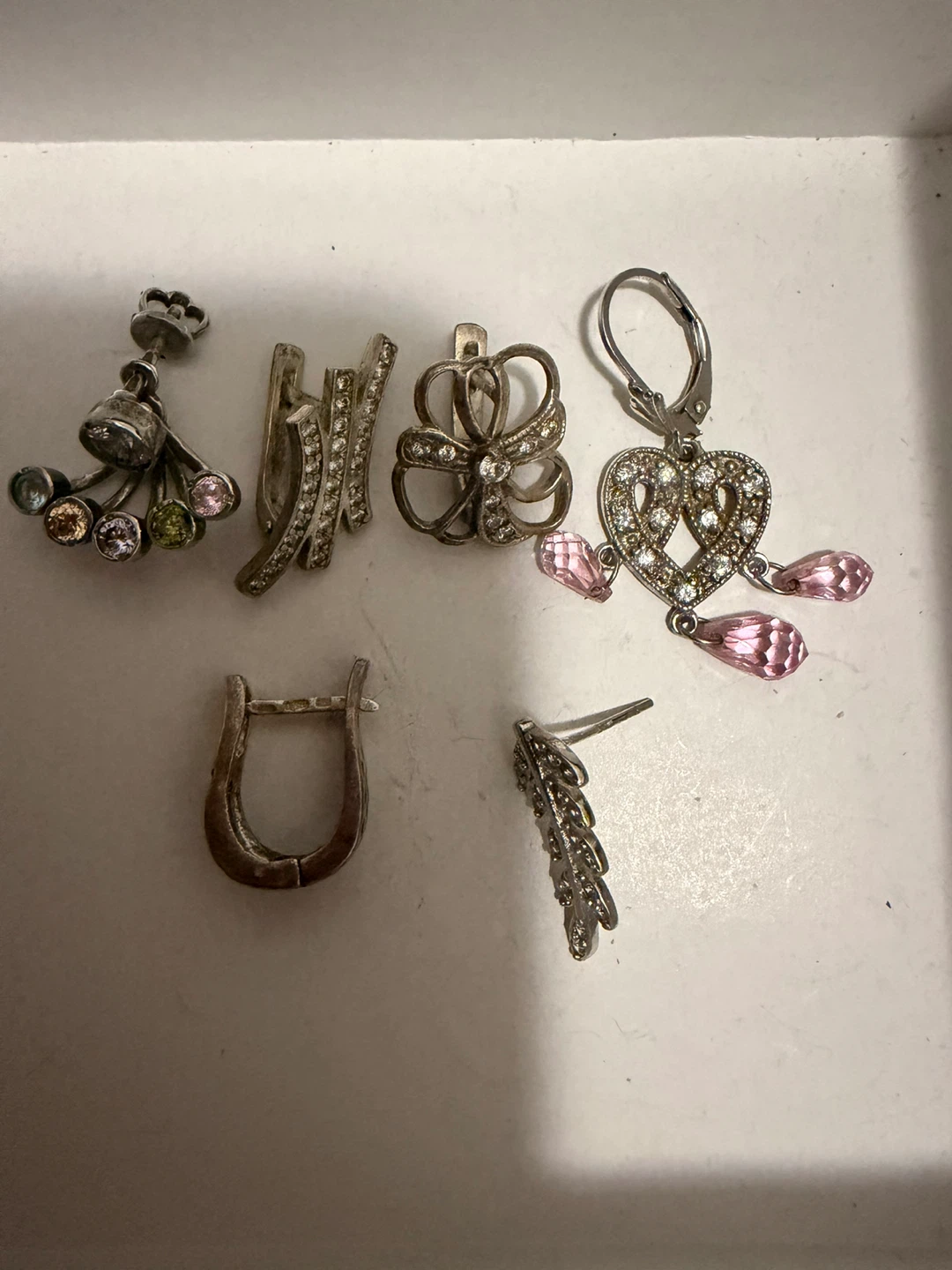 Assorted one piece Earrings sell as a lot Sterling silver 925 - photo 4