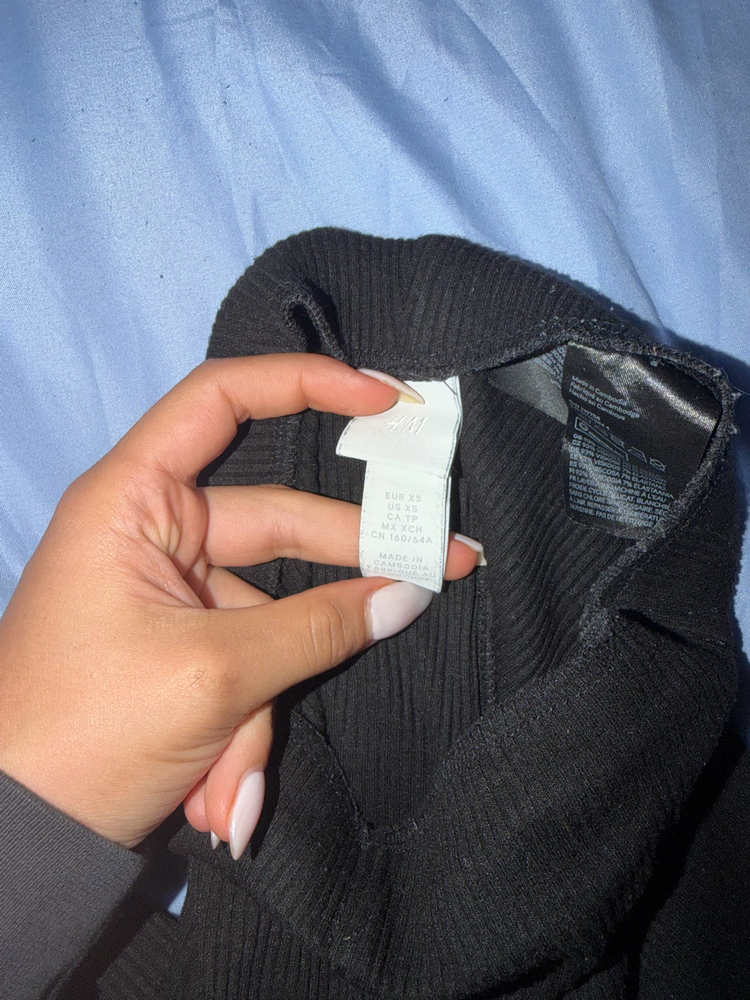 H&M Black Ribbed Flared Pants - photo 2