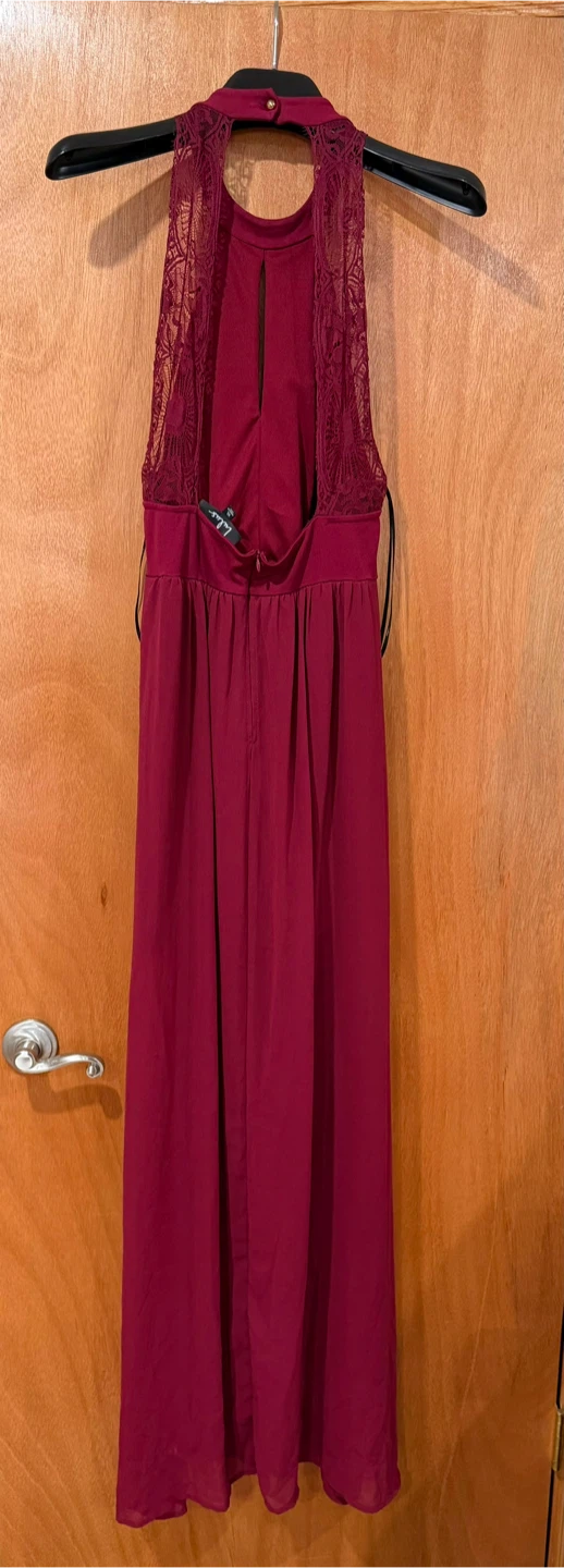 Lulus Burgundy Halter Maxi Dress - photo 3