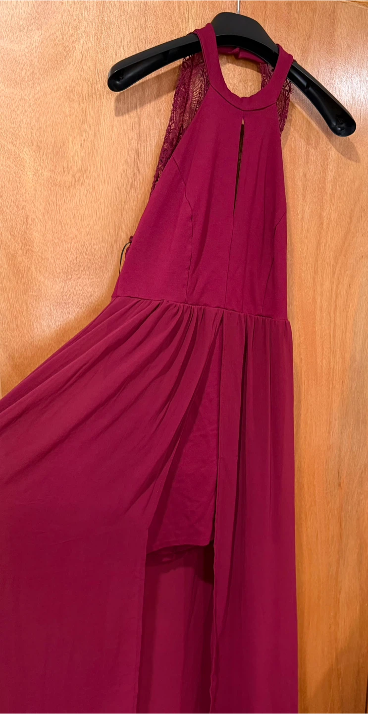 Lulus Burgundy Halter Maxi Dress - photo 4