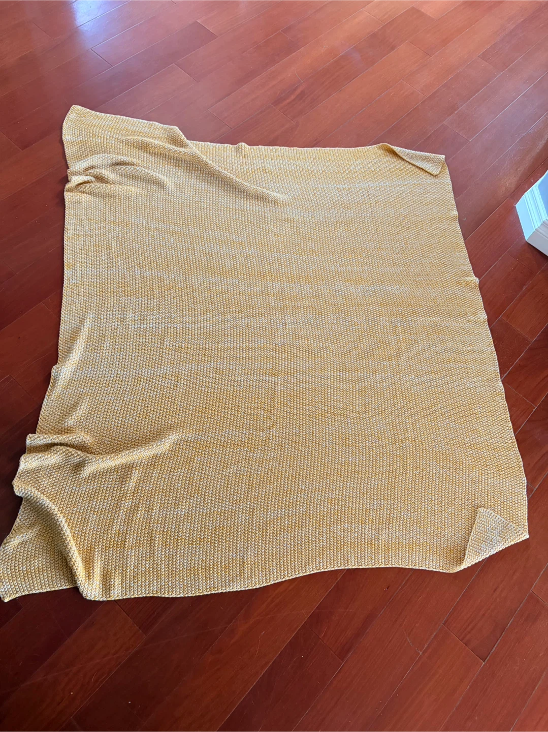 Yellow Knit Cotton Throw Blanket - photo 2