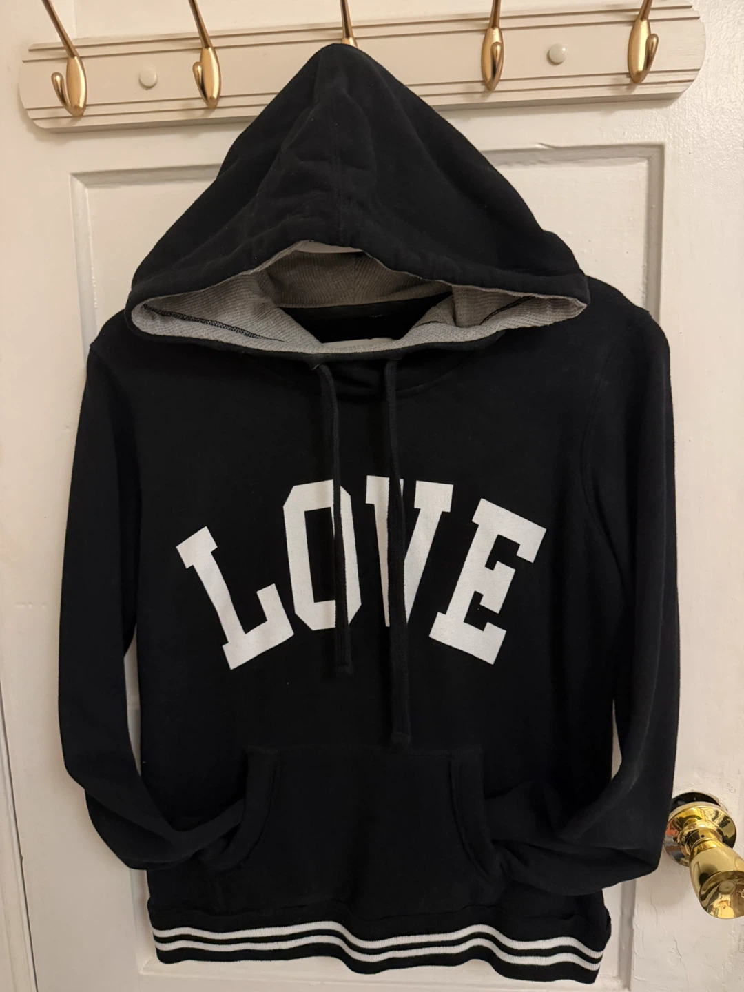 Women Guess Black Love Hoodie