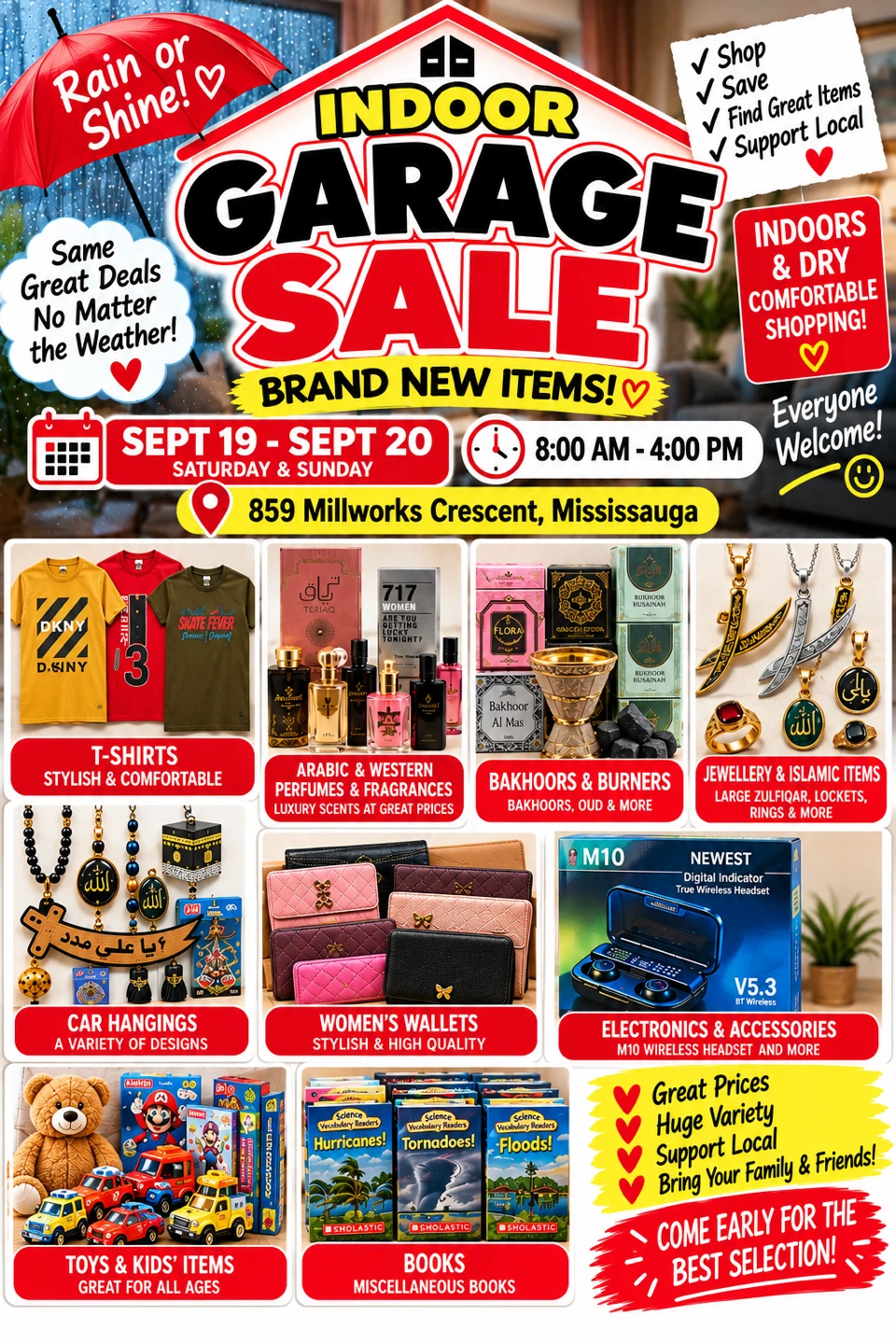 🏠 Huge Indoor Garage Sale – Brand New Items – Sept 19 & 20