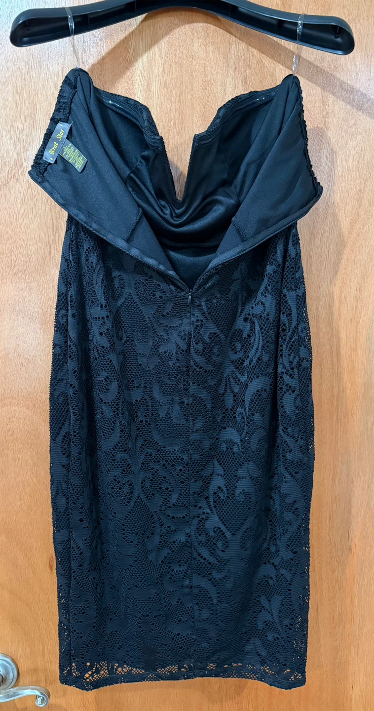 Brat Star Black Lace Strapless Dress - photo 3