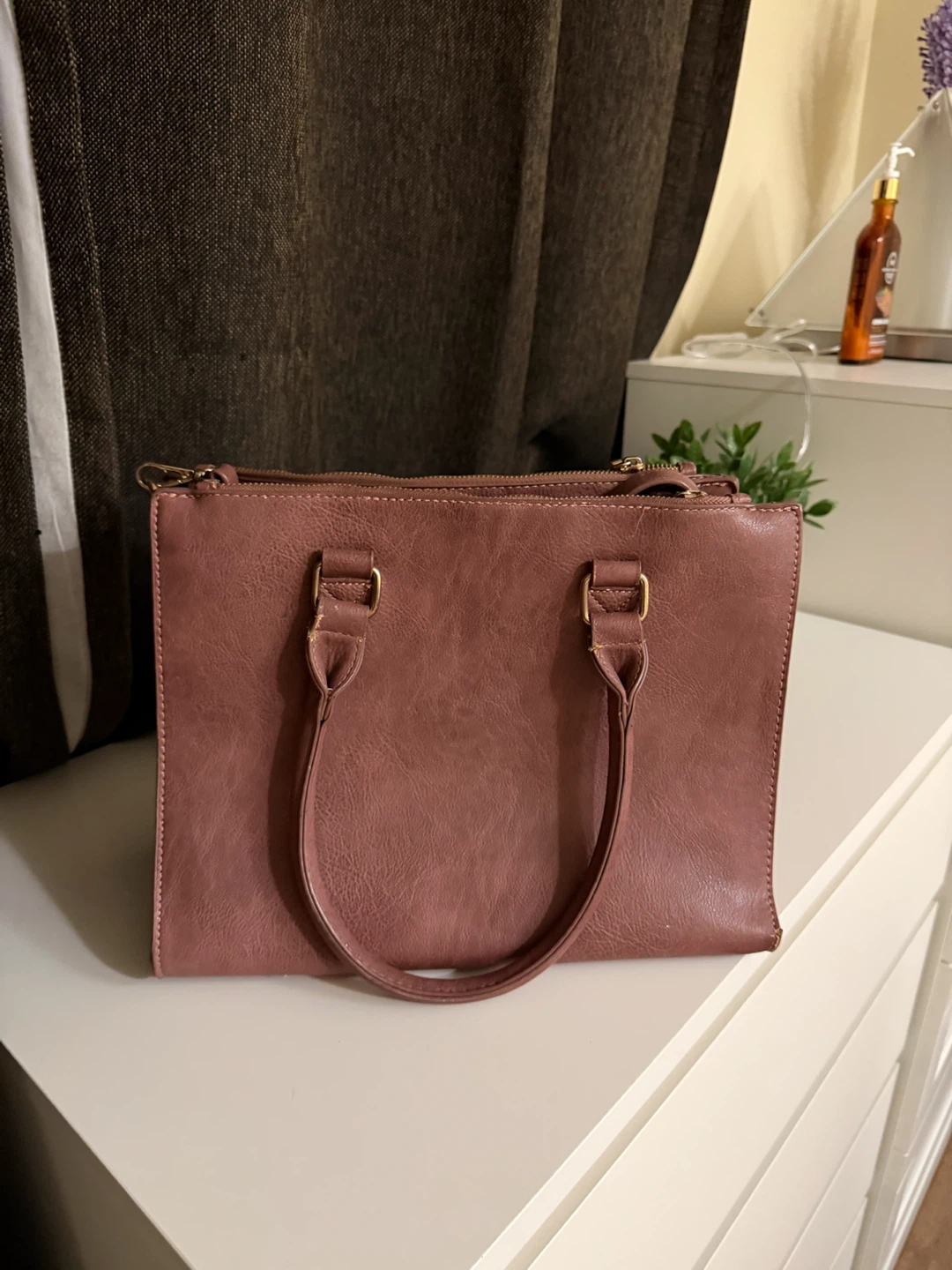 Mauve Faux Leather Handbag - photo 2