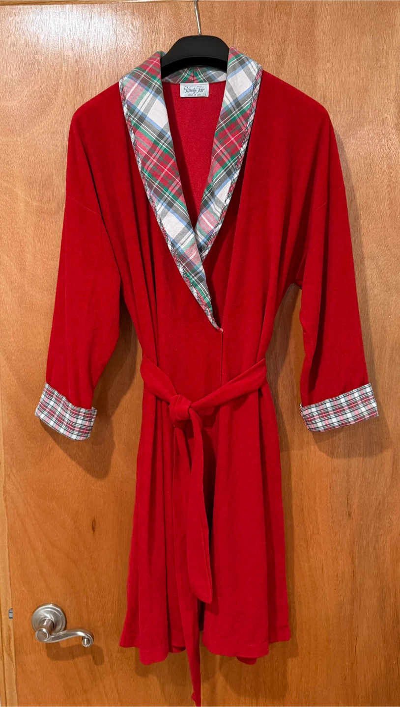 Vanity Fair Red Plaid Robe