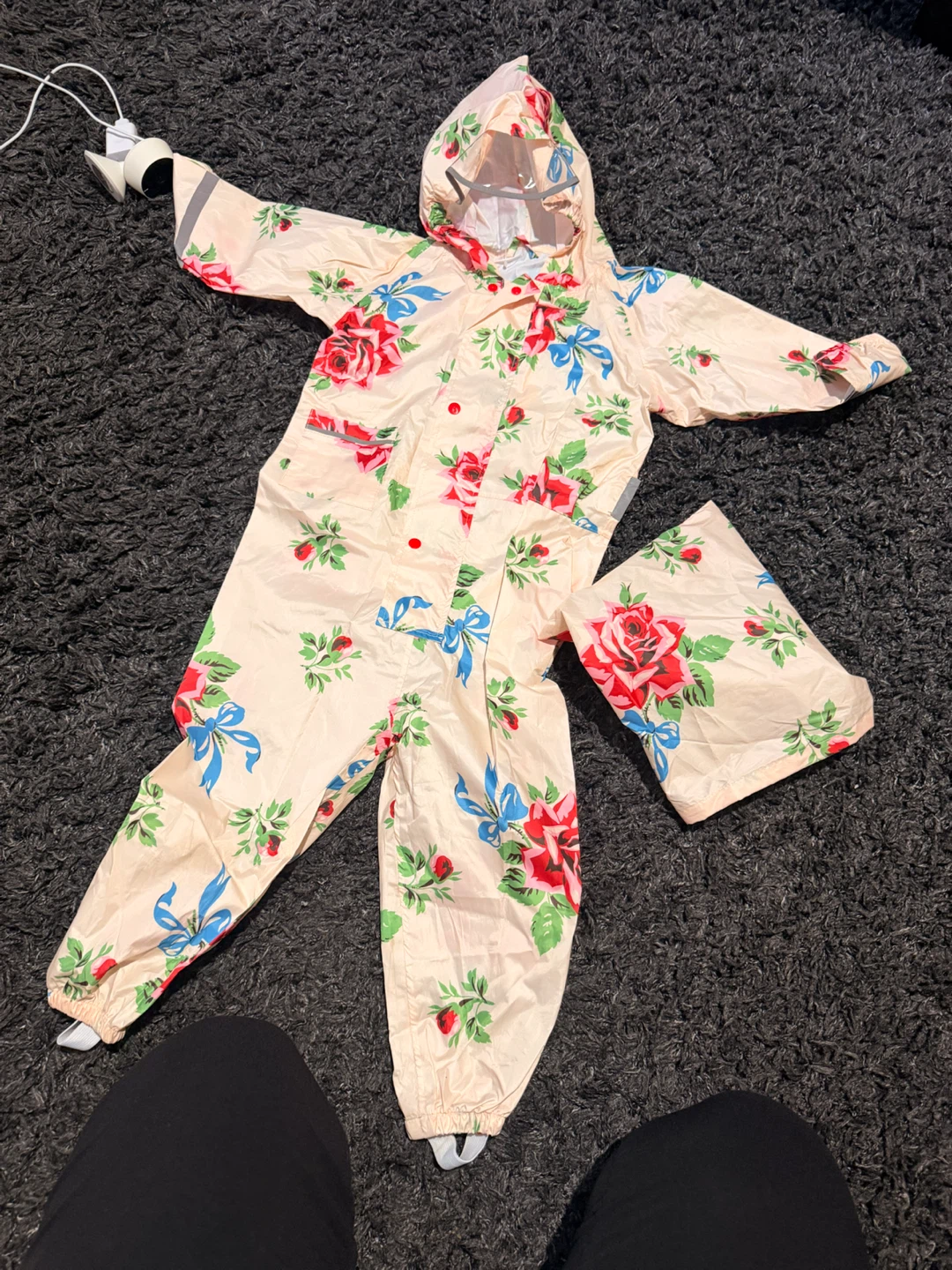 Floral Print Kids One-Piece Rain Suit