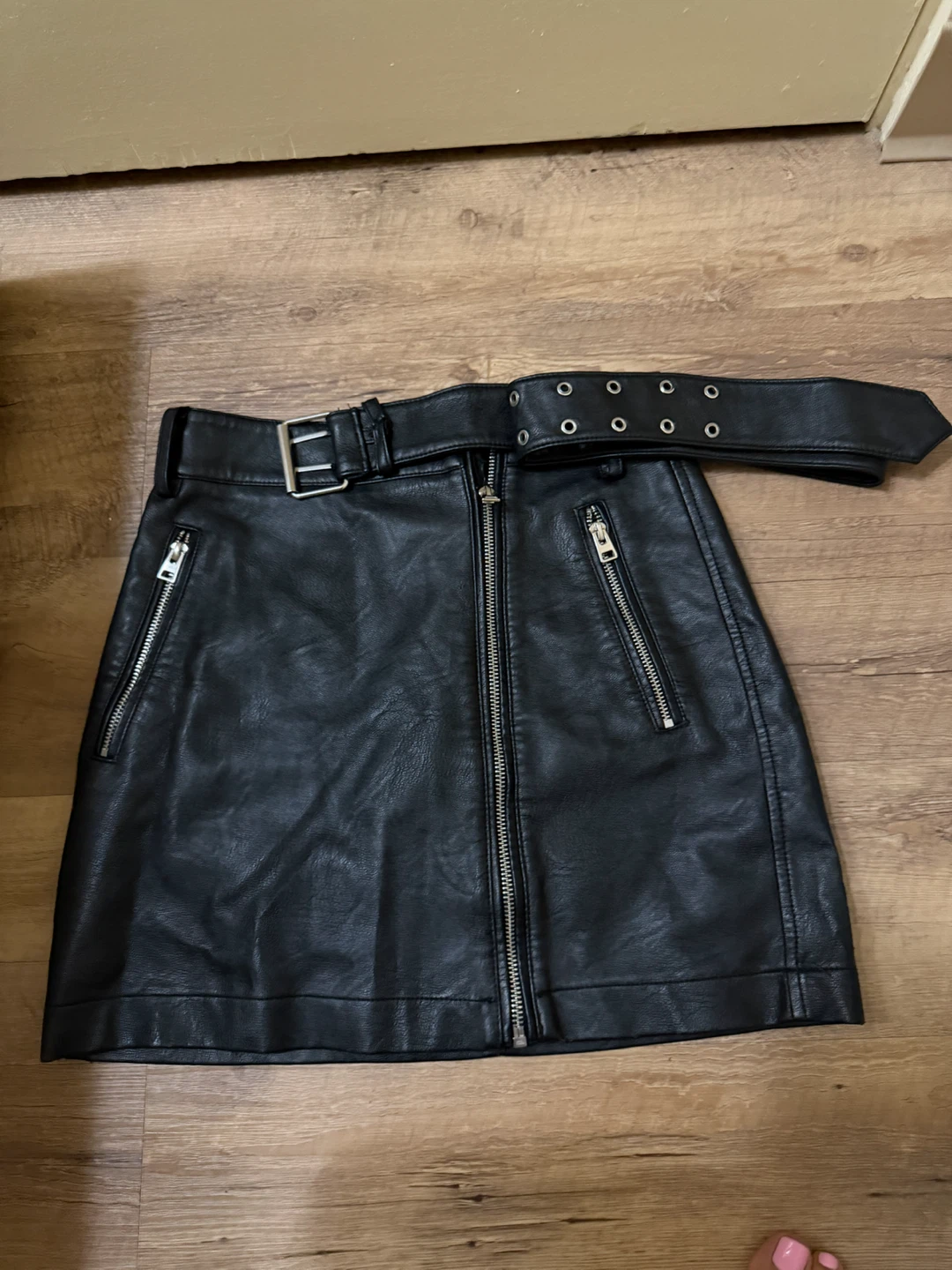 Topshop Black Faux Leather Skirt