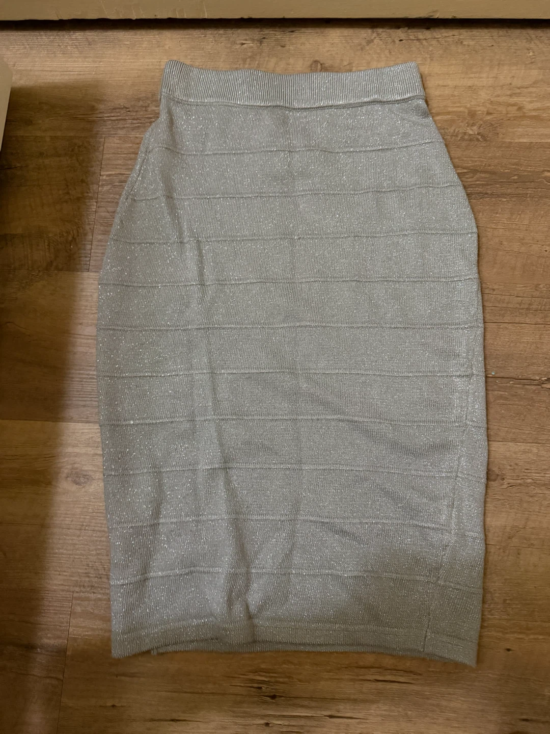 Seductions Metallic Shimmer Skirt Silver