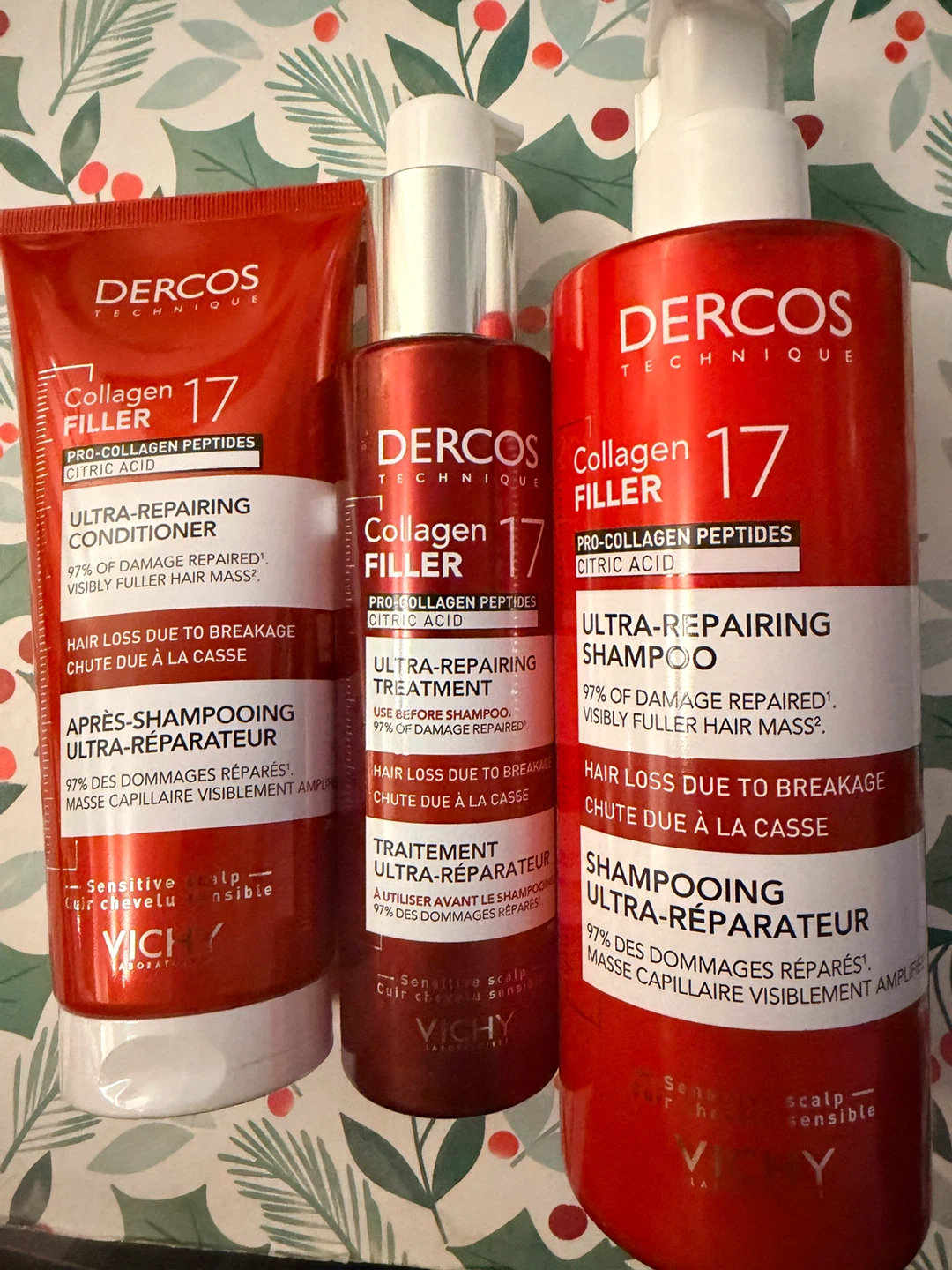 Vichy Dercos Collagen Filler 3-Step Hair Care Set