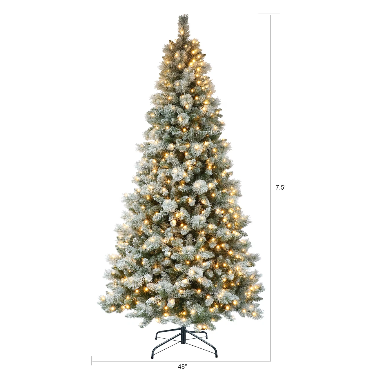 New Holiday Time 7.5' Pre-lit Flocked Glacier Spruce Tree - photo 3