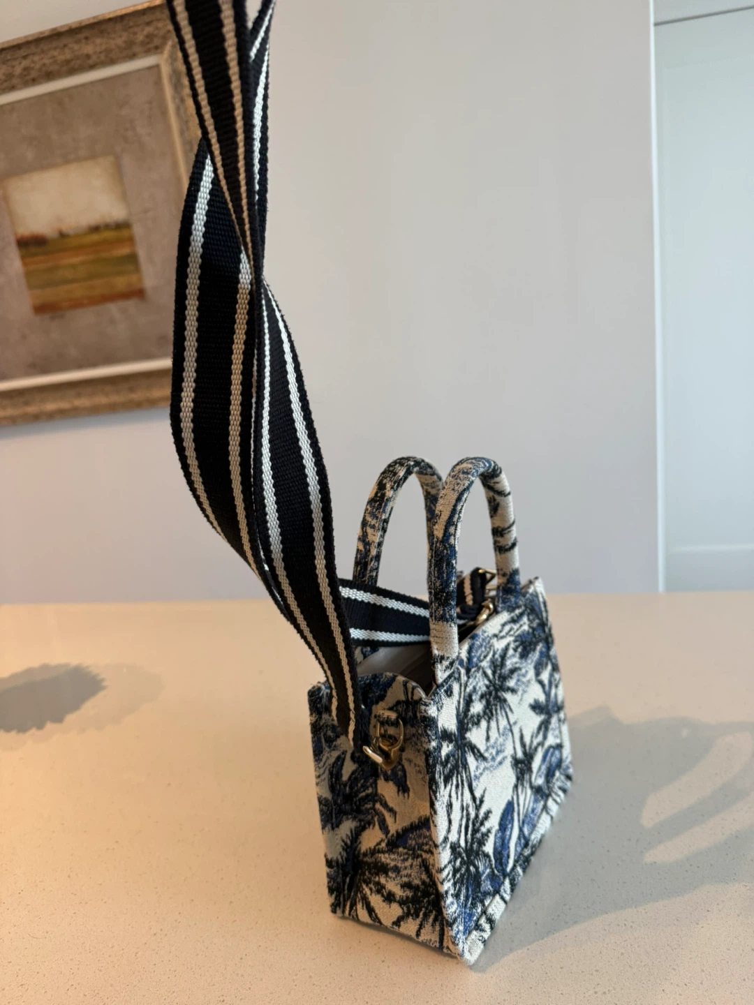HM-Palm Print Canvas Tote Bag - photo 2