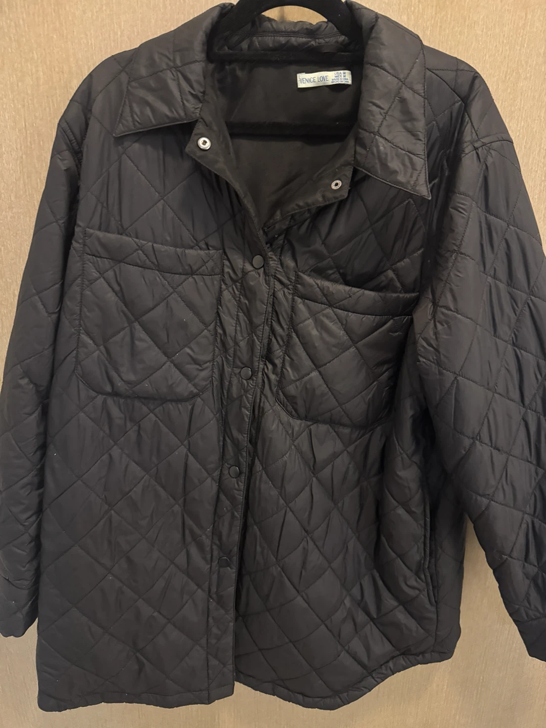 Venice Love Black Quilted Jacket