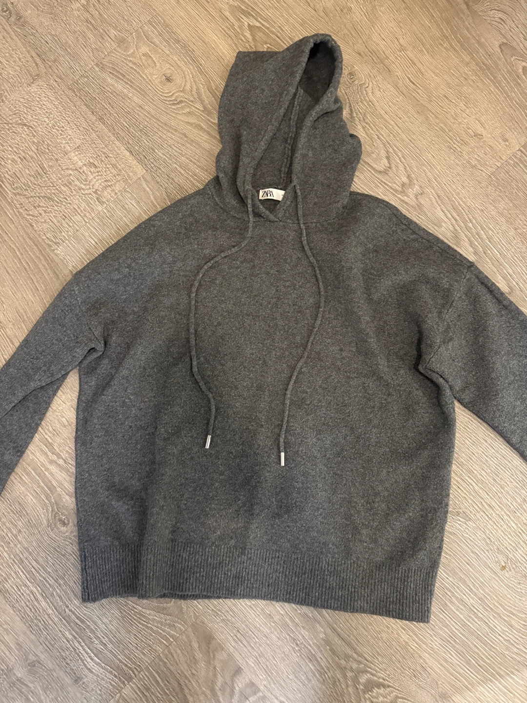 Zara Grey Knit Hoodie-medium