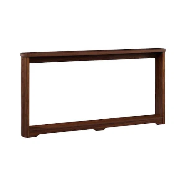 Walnut Brown Rectangle Wood Narrow Console Table