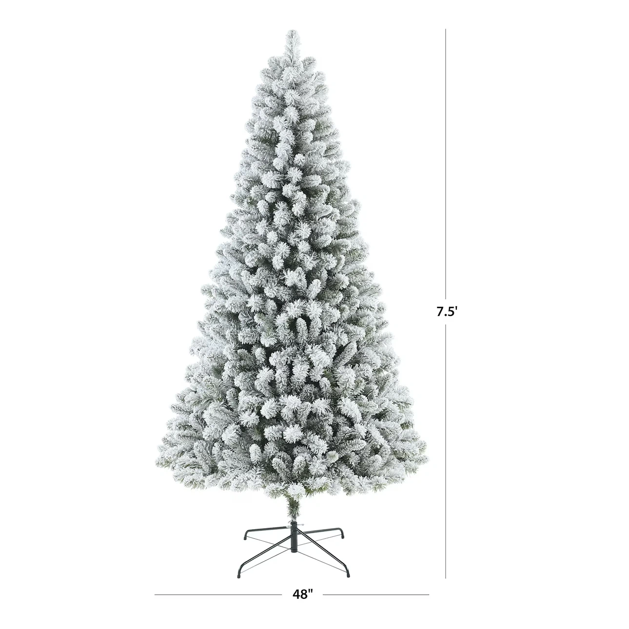 New Holiday Time 7.5' Pre-lit Flocked Frisco Pine Christmas Tree - photo 4