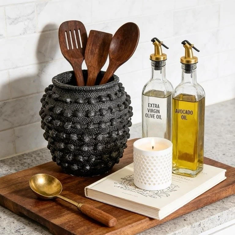DECONATION Black Textured Decorative Vase - photo 2