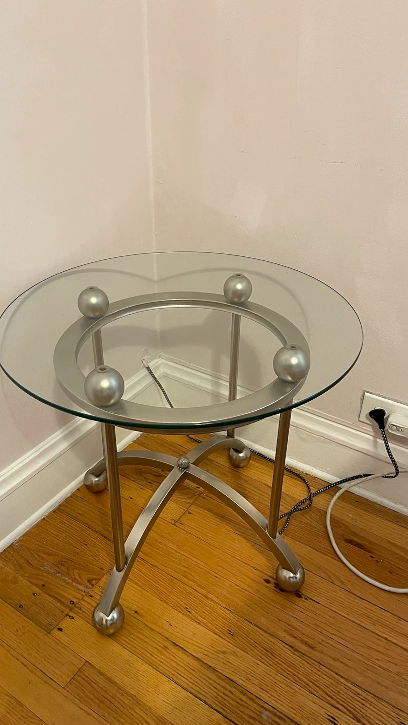 Round Glass Top Side Table