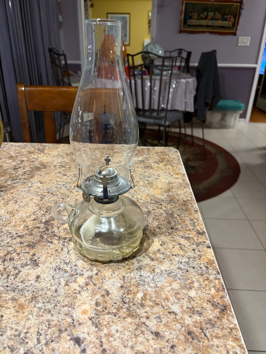 Clear Glass Oil Lamp