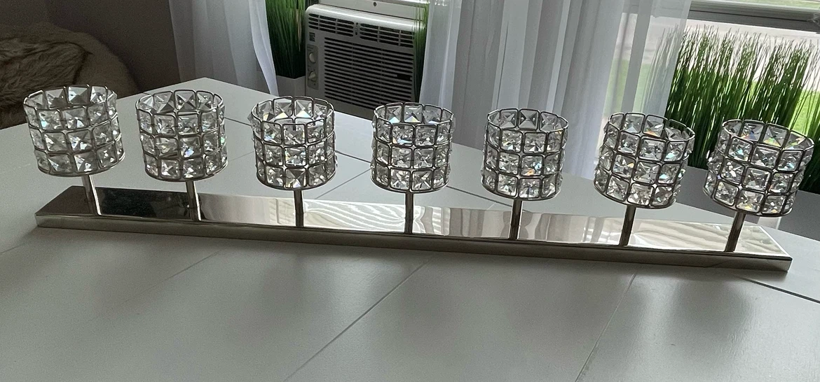 7-Cup Crystal Candle Holder Centerpiece - photo 4