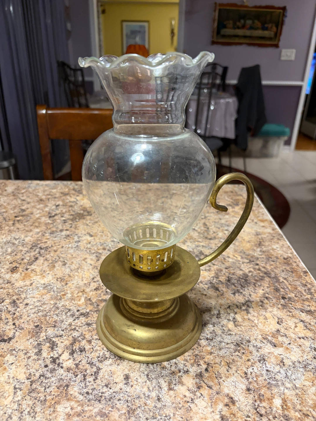 Vintage Brass Oil Lamp