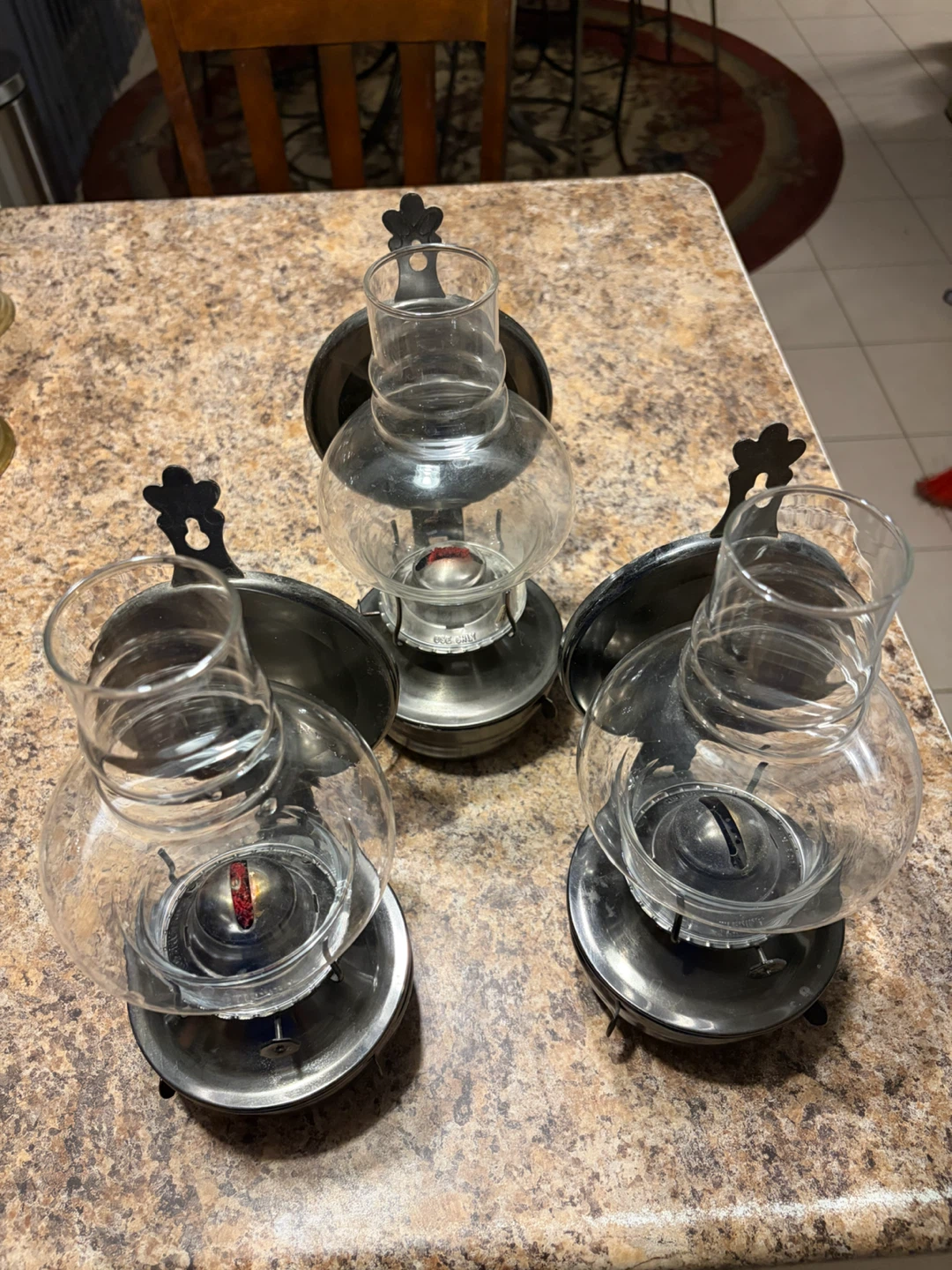 Set of 3 Wall Mount Oil Lamps