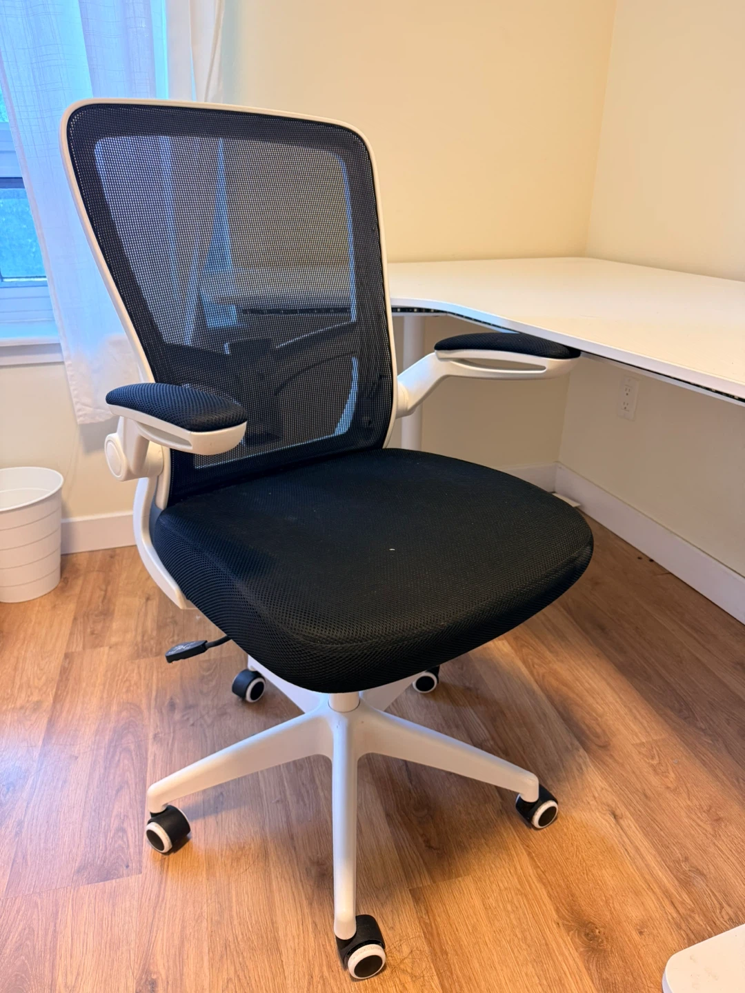 White and Black Mesh Office Chair