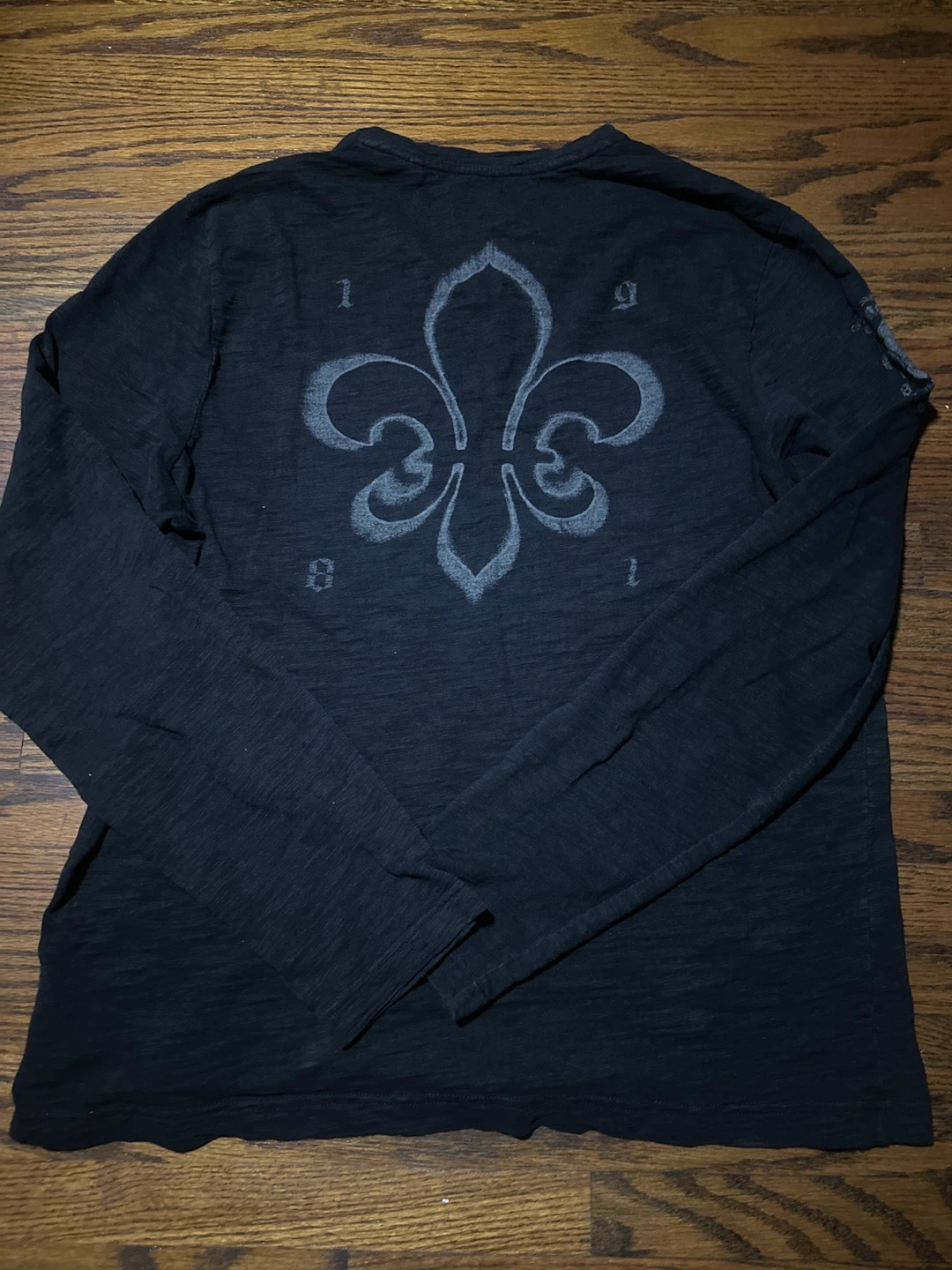 GUESS Long Sleeve V-Neck T-Shirt Black XL - photo 3